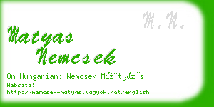 matyas nemcsek business card